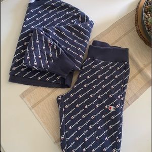 Womens Champion Crop Sweatshirt And Sweatpants